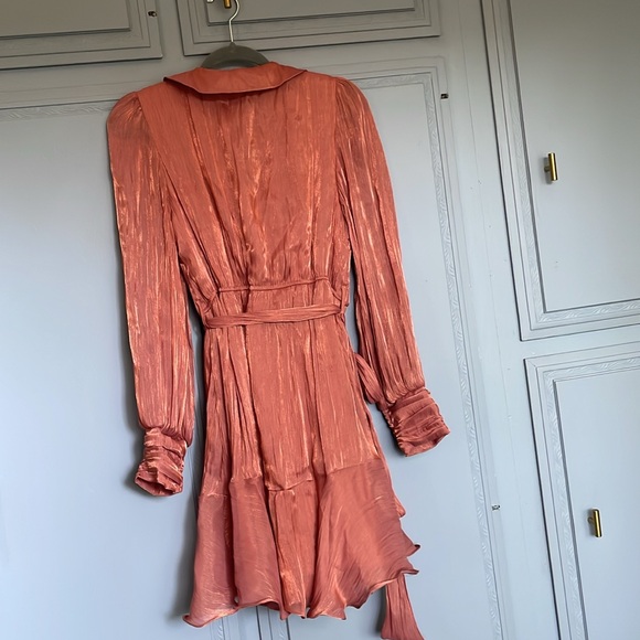 Beautiful rusty shimmer wrap dress - Picture 5 of 7